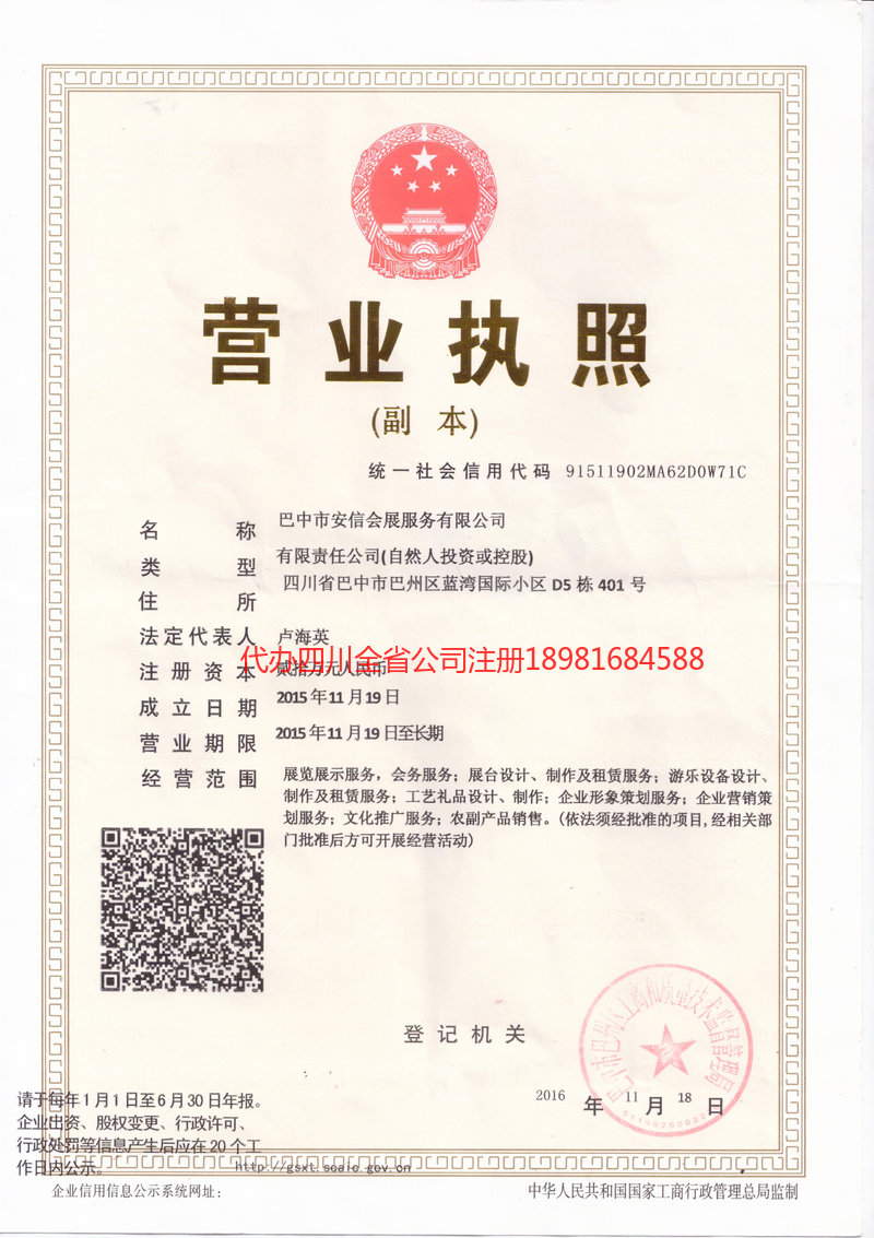 安国安国安信会展服务有限公司